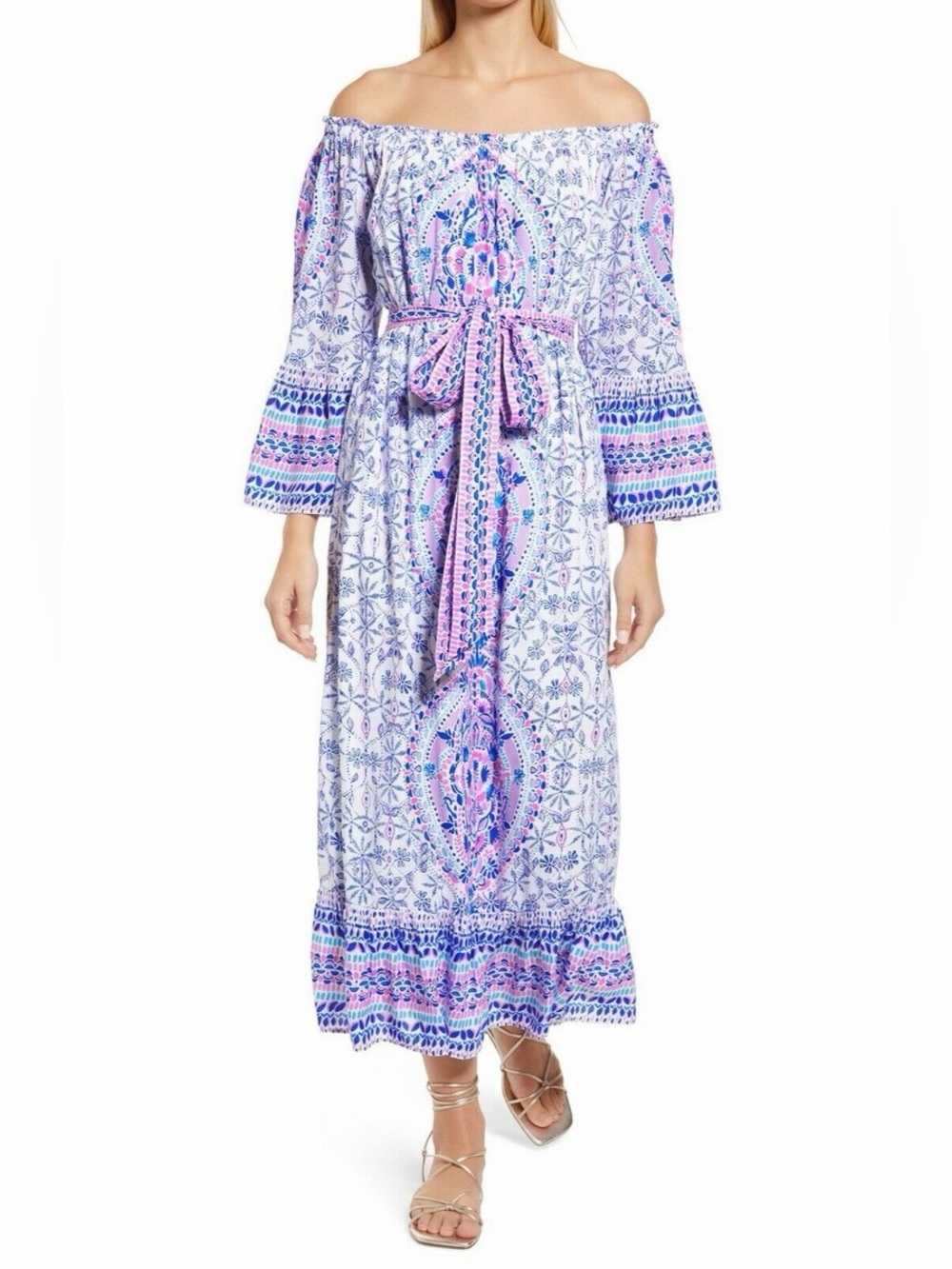 Lilly Pulitzer Off Shoulder Abigale Maxi Dress